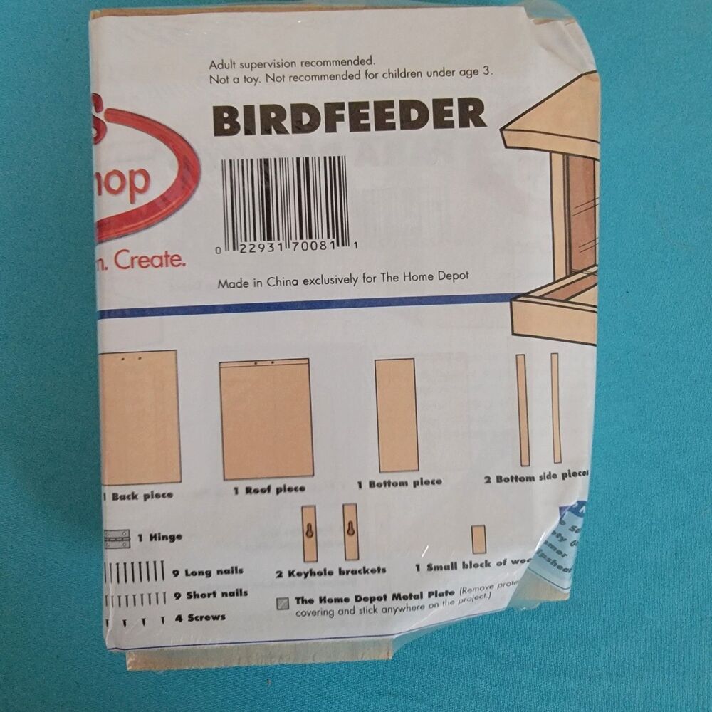 Home Depot Kids Workshop Wooden Birdfeeder Kit New In Package